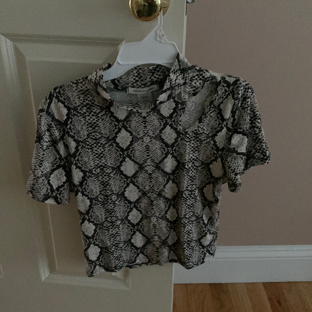 Cute Snake Skin Patterned Shirt (Kids size large- fits women size XS or S)